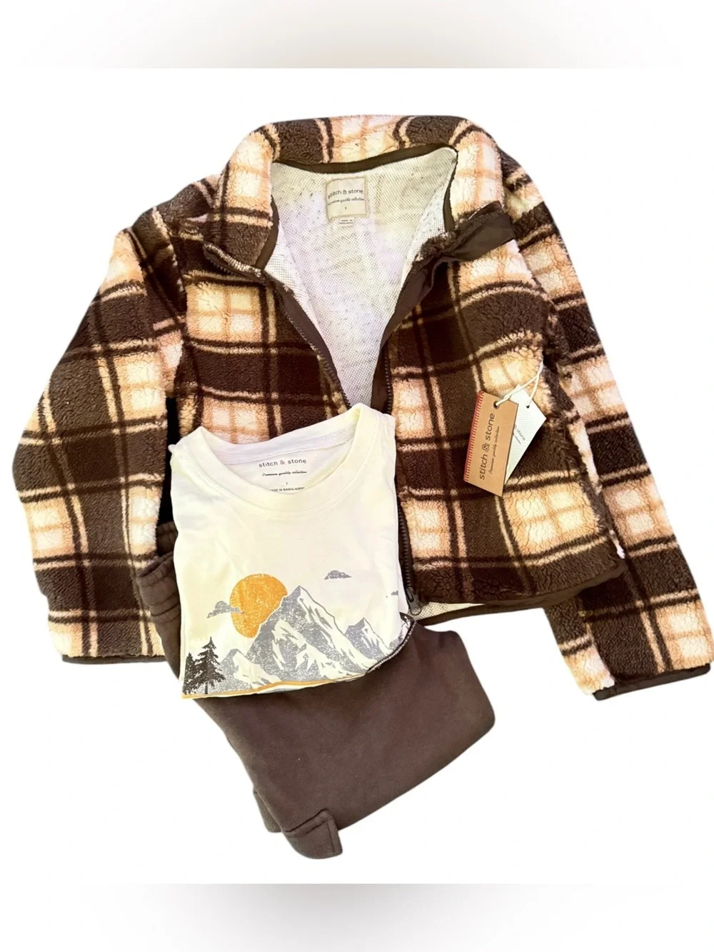 3-Pc Set Jacket T-Shirt 4-Pocket Joggers By Stitch & Stone Boys Sz 7